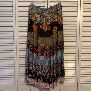 Sacred Threads Multicolor Patchwork Maxi Skirt